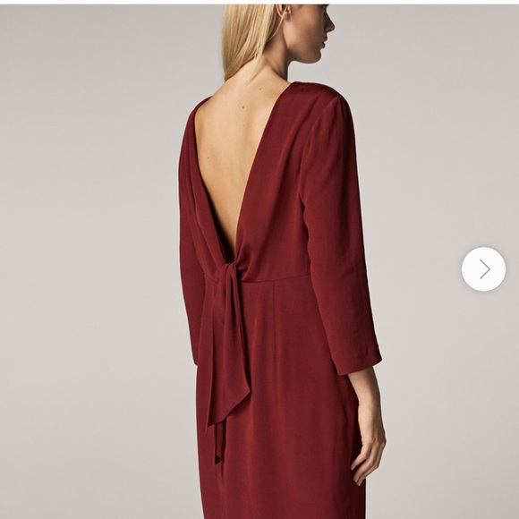massimo dutti burgundy dress